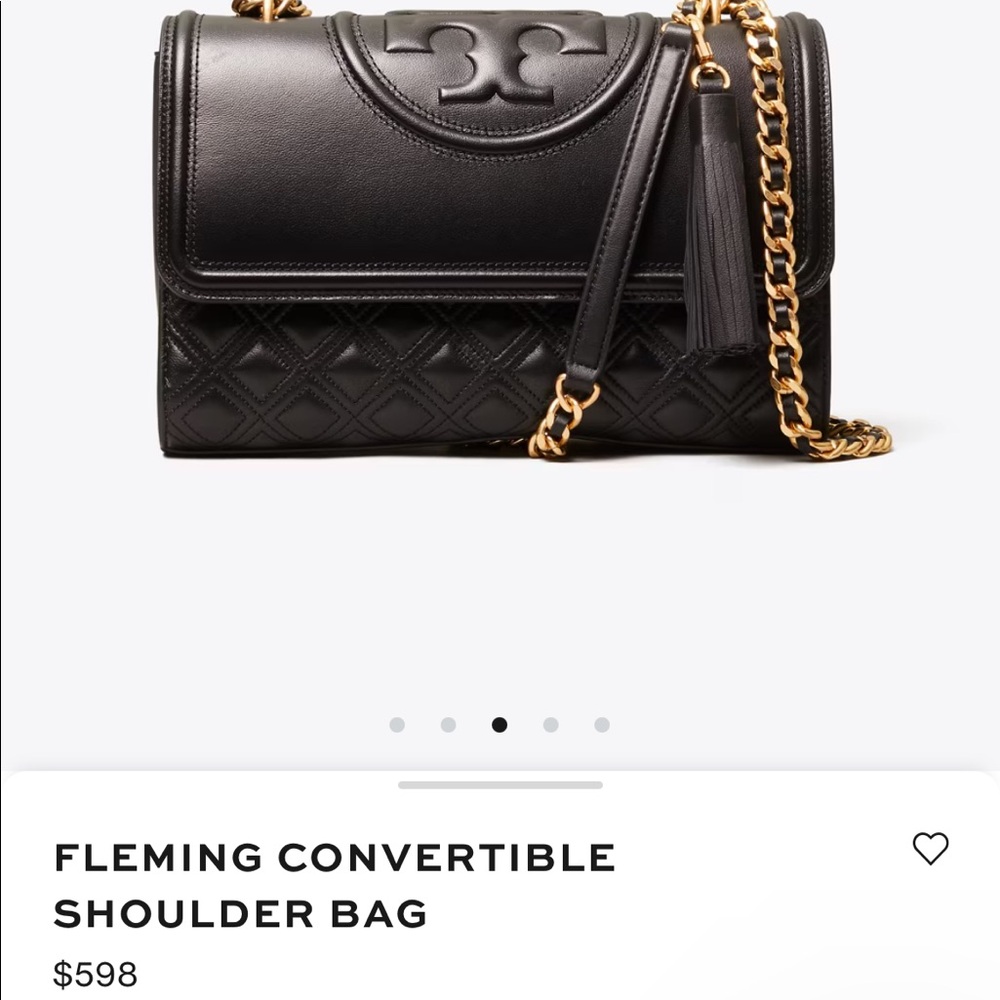 Tory Burch Fleming Convertible Shoulder Bag Black